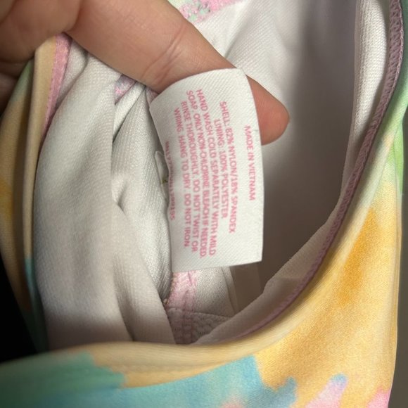STONEY Clover Target Pastel Rainbow Tie Dye One Piece Swimsuit Size Large (1443) - Picture 7 of 7